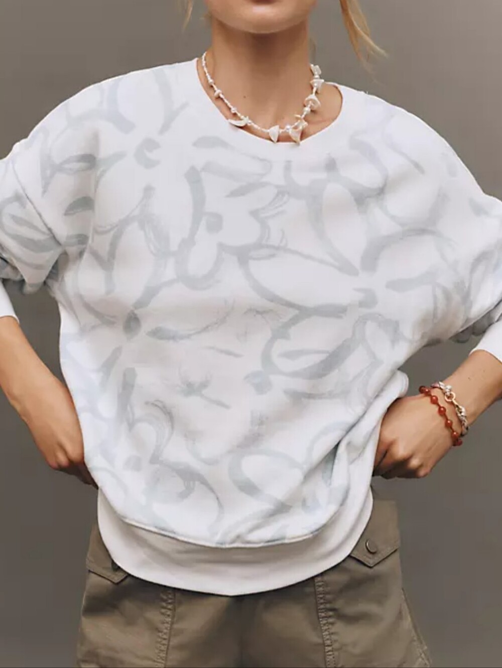 Anthropologie Maeve heart printed sweatshirt Size Large